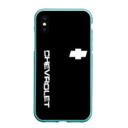 Чехол iPhone XS Max матовый Chevrolet white logo auto, цвет: 3D-мятный