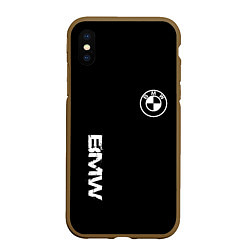 Чехол iPhone XS Max матовый BMW logo white auto, цвет: 3D-коричневый