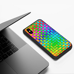 Чехол iPhone XS Max матовый Переплетенные радужные ленты, цвет: 3D-черный — фото 2