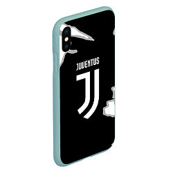 Чехол iPhone XS Max матовый Juventus fc краски, цвет: 3D-мятный — фото 2