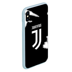 Чехол iPhone XS Max матовый Juventus fc краски, цвет: 3D-голубой — фото 2