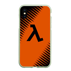Чехол iPhone XS Max матовый Half life orange box, цвет: 3D-салатовый