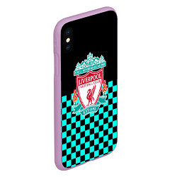 Чехол iPhone XS Max матовый Liverpool fc sport клетка, цвет: 3D-сиреневый — фото 2