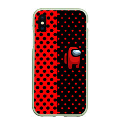 Чехол iPhone XS Max матовый Among us geometry dot, цвет: 3D-салатовый