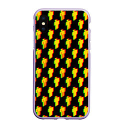 Чехол iPhone XS Max матовый Billie Eilish glitch pattern, цвет: 3D-светло-сиреневый