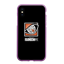 Чехол iPhone XS Max матовый Rainbow six logo ubisoft favorite, цвет: 3D-фиолетовый