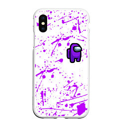 Чехол iPhone XS Max матовый Among us neon colors game, цвет: 3D-белый