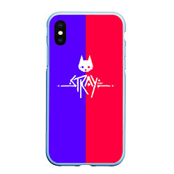 Чехол iPhone XS Max матовый Stray cat games, цвет: 3D-голубой