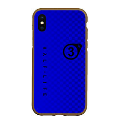 Чехол iPhone XS Max матовый Half life 3 logo games, цвет: 3D-коричневый