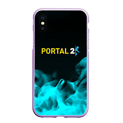 Чехол iPhone XS Max матовый Portal fire blue, цвет: 3D-сиреневый