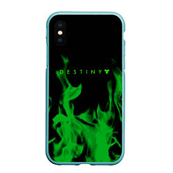 Чехол iPhone XS Max матовый Destiny fire green, цвет: 3D-мятный