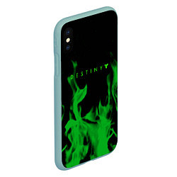 Чехол iPhone XS Max матовый Destiny fire green, цвет: 3D-мятный — фото 2