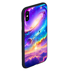 Чехол iPhone XS Max матовый Космос в неоновых тонах, цвет: 3D-черный — фото 2