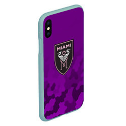 Чехол iPhone XS Max матовый Inter Miami logo pattern, цвет: 3D-мятный — фото 2