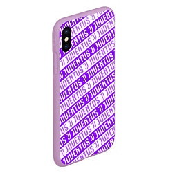 Чехол iPhone XS Max матовый Juventus pattern, цвет: 3D-сиреневый — фото 2