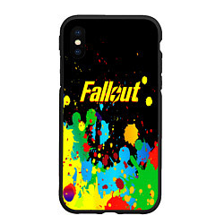 Чехол iPhone XS Max матовый Fallout цветные краски, цвет: 3D-черный