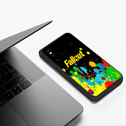 Чехол iPhone XS Max матовый Fallout цветные краски, цвет: 3D-черный — фото 2