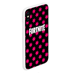 Чехол iPhone XS Max матовый Fortnite snowflake pattern, цвет: 3D-белый — фото 2