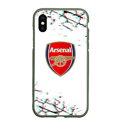 Чехол iPhone XS Max матовый Arsenal fc текстура, цвет: 3D-темно-зеленый