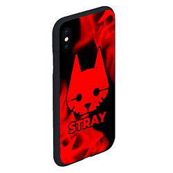 Чехол iPhone XS Max матовый Stray - red gradient, цвет: 3D-черный — фото 2