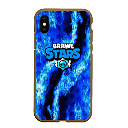 Чехол iPhone XS Max матовый Brawl stars fire blue, цвет: 3D-коричневый