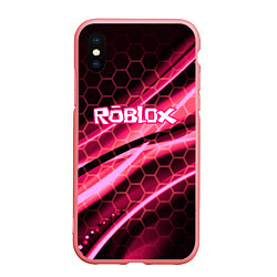 Чехол iPhone XS Max матовый Roblox броня розовый, цвет: 3D-баблгам