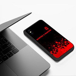 Чехол iPhone XS Max матовый Hunter x Hunter - red gradient посередине, цвет: 3D-черный — фото 2