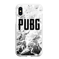 Чехол iPhone XS Max матовый PUBG white graphite, цвет: 3D-белый