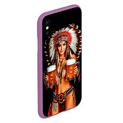 Чехол iPhone XS Max матовый Индейское пиво - фирменное подача, цвет: 3D-фиолетовый — фото 2