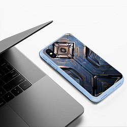 Чехол iPhone XS Max матовый Стальная броня землянина, цвет: 3D-голубой — фото 2