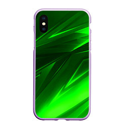 Чехол iPhone XS Max матовый Кислотные стрипсы неон, цвет: 3D-сиреневый