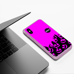 Чехол iPhone XS Max матовый Marshmello neon nasa, цвет: 3D-сиреневый — фото 2