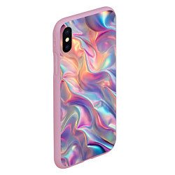 Чехол iPhone XS Max матовый Перламутровый голографический градиент, цвет: 3D-розовый — фото 2