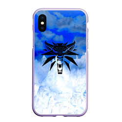 Чехол iPhone XS Max матовый The Witcher logo winter, цвет: 3D-светло-сиреневый