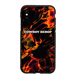 Чехол iPhone XS Max матовый Cowboy Bebop red lava, цвет: 3D-черный