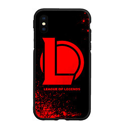 Чехол iPhone XS Max матовый League of Legends - red gradient, цвет: 3D-черный