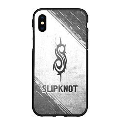 Чехол iPhone XS Max матовый Slipknot - white gradient, цвет: 3D-черный