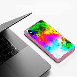 Чехол iPhone XS Max матовый Неоново кислотный огонь, цвет: 3D-малиновый — фото 2