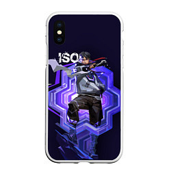 Чехол iPhone XS Max матовый Iso Valorant, цвет: 3D-белый