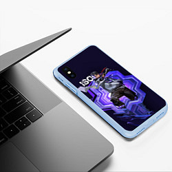 Чехол iPhone XS Max матовый Iso Valorant, цвет: 3D-голубой — фото 2