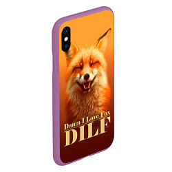 Чехол iPhone XS Max матовый DILF - Damn I love foxes, цвет: 3D-фиолетовый — фото 2