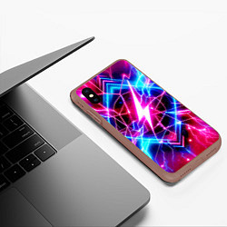 Чехол iPhone XS Max матовый Lightning - neon fantasy, цвет: 3D-коричневый — фото 2