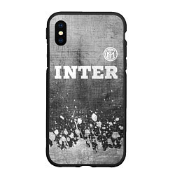 Чехол iPhone XS Max матовый Inter - grey gradient посередине, цвет: 3D-черный