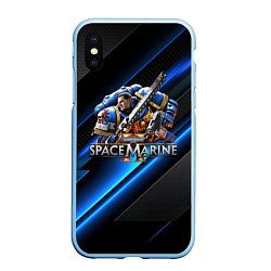 Чехол iPhone XS Max матовый Captain Titus Warhammer 40000 space marine 2, цвет: 3D-голубой