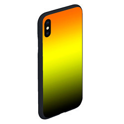 Чехол iPhone XS Max матовый Градиент оранжево-лимонно-чёрный, цвет: 3D-черный — фото 2