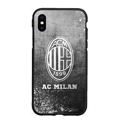 Чехол iPhone XS Max матовый AC Milan - grey gradient, цвет: 3D-черный