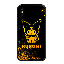 Чехол iPhone XS Max матовый Kuromi - gold gradient, цвет: 3D-черный