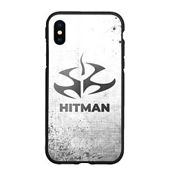 Чехол iPhone XS Max матовый Hitman - white gradient, цвет: 3D-черный