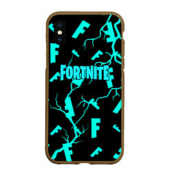 Чехол iPhone XS Max матовый Fortnite epic games, цвет: 3D-коричневый