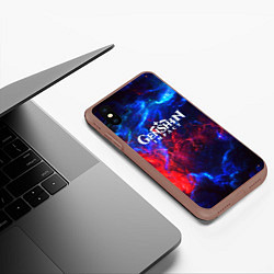 Чехол iPhone XS Max матовый Genshin Impact space, цвет: 3D-коричневый — фото 2